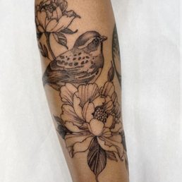 Bird and florals by Jenal