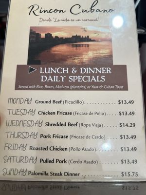 Menu photo 3 Rincon Cubano Sarasota, FL