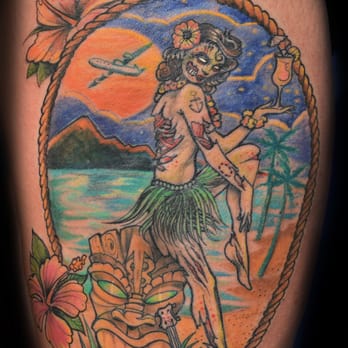 Madd Ink - custom madd zombie hula girl by mark madden - Tattoo Near Me - Buffalo, New York Madd Ink - custom madd zombie hula girl by mark madden - Tattoo Near Me - Buffalo, New York