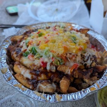 Kingston 99 Kitchen - Loaded jerk fries - Caribbean Near Me - Pittsboro, North Carolina Kingston 99 Kitchen - Loaded jerk fries - Caribbean Near Me - Pittsboro, North Carolina