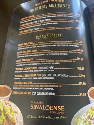 Menu photo 2 El Paraíso Sinaloense Colton, CA Menu photo 2 El Paraíso Sinaloense Colton, CA