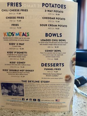 Menu photo 1 Skyline Chili Monroe, OH