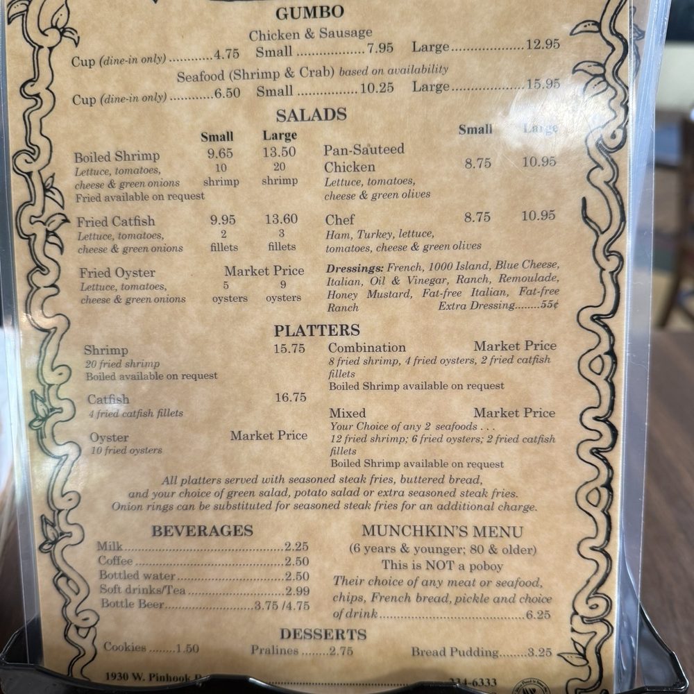 Chris' Poboys - Menu - Sandwiches Near Me - Lafayette, Louisiana