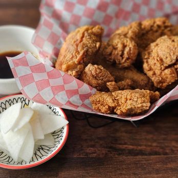 Pig & Chick - Korean Fried Chicken with Pickled Daikon & Soya Garlic Sauce https://www.instagram.com/the.wanderin.foodie/ - Korean Near Me - Unionville, Ontario Pig & Chick - Korean Fried Chicken with Pickled Daikon & Soya Garlic Sauce https://www.instagram.com/the.wanderin.foodie/ - Korean Near Me - Unionville, Ontario