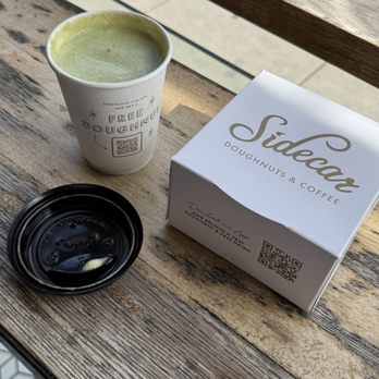 Sidecar Doughnuts & Coffee - Matcha latte and doughnut - Donuts Near Me - Santa Monica, California Sidecar Doughnuts & Coffee - Matcha latte and doughnut - Donuts Near Me - Santa Monica, California
