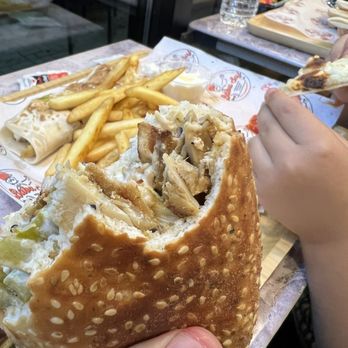 Baba Saj - Chicken Shawarma sandwich on Sesame roll. DELICIOUS!! must try - Bakeries Near Me - Oak Lawn, Illinois