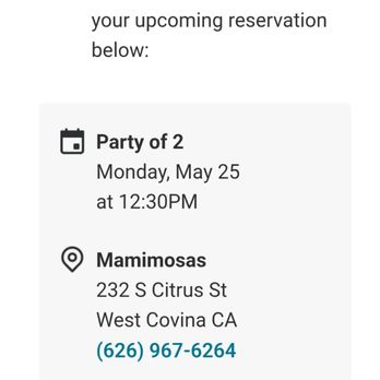 Mamimosas - Online confirmation of the reservation not honored. - Breakfast & Brunch Near Me - West Covina, California Mamimosas - Online confirmation of the reservation not honored. - Breakfast & Brunch Near Me - West Covina, California