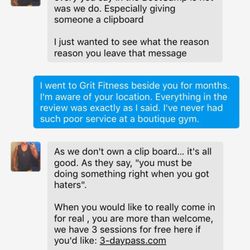 Dallas Fit Body Boot Camp - He is insinuating that I didn't actually come in which is ridiculous. I have a list of my reservations on Studio hop. Pathetic