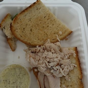 Joan's on Third - This sandwich actually used to have hand sliced turkey on it. And this is the amount of turkey that is on the sandwich. - Breakfast & Brunch Near Me - Los Angeles, California