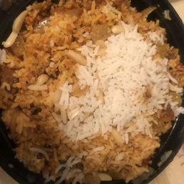 Left over in a box, it's not even biriyani rice! Cant believe a restaurant feeds you left over Left over in a box, it's not even biriyani rice! Cant believe a restaurant feeds you left over