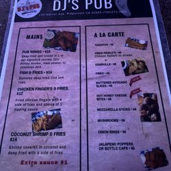 DJ's Pub - Menu 1/22/26