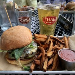 Ithaca Beer - Burger and fries. With a huge variety of beers