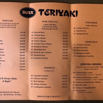 Buxx Teriyaki - Menu (June 2021) - Japanese Near Me - Seattle, Washington Buxx Teriyaki - Menu (June 2021) - Japanese Near Me - Seattle, Washington