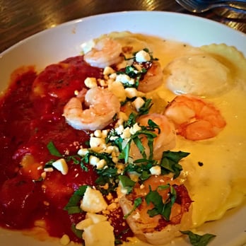 Brix Chill - Portobello Mushroom Ravioli with Prawns - Lounges Near Me - Roseburg, Oregon