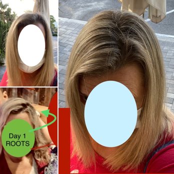 Beach Hair Salon - The last full head highlight. The day 1 roots photo was the very next day after highlights. - Hair Salons Near Me - Miami Beach, Florida Beach Hair Salon - The last full head highlight. The day 1 roots photo was the very next day after highlights. - Hair Salons Near Me - Miami Beach, Florida