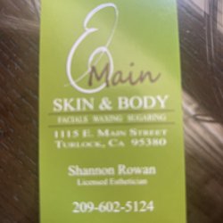 E Main Skin & Body - Esthetician business card