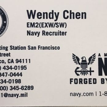 Navy Recruiting Station - Contact Wendy chen @ 415 847 0444 for more information about Navy opportunities. - Public Services & Government Near Me - San Francisco, California