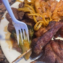 Plastic fork... no knife provided.