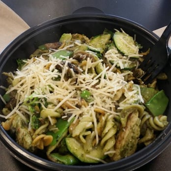 Fresh Millions Restaurant - The chicken pesto pasta bowl with 5 types of veggies mixed in. - Sandwiches Near Me - Dublin, California Fresh Millions Restaurant - The chicken pesto pasta bowl with 5 types of veggies mixed in. - Sandwiches Near Me - Dublin, California