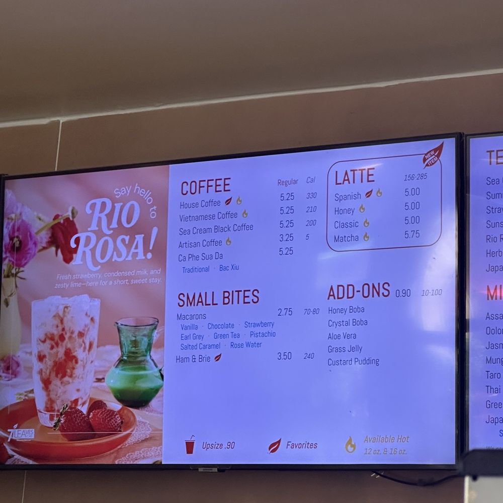 7 Leaves Cafe - Menu - Coffee & Tea Near Me - Irvine, California