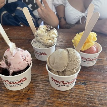 McConnell's Fine Ice Creams - Churros Con Leche Santa Barbara Strawberry Strawberry Daiquiri Sorbet Cookies & Cream - Ice Cream & Frozen Yogurt Near Me - Studio City, California McConnell's Fine Ice Creams - Churros Con Leche Santa Barbara Strawberry Strawberry Daiquiri Sorbet Cookies & Cream - Ice Cream & Frozen Yogurt Near Me - Studio City, California