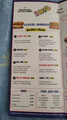 Menu photo 1 Timmy T's Gourmet Grinders Honolulu, HI Menu photo 1 Timmy T's Gourmet Grinders Honolulu, HI