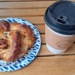 Coconut bun and chai tea