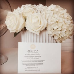 Invites (with blind deboss) for Acchaa Beauty + Wellness Spa VIP Grand Opening event