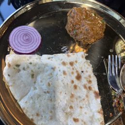 Paneer curry and chilli cheese naan