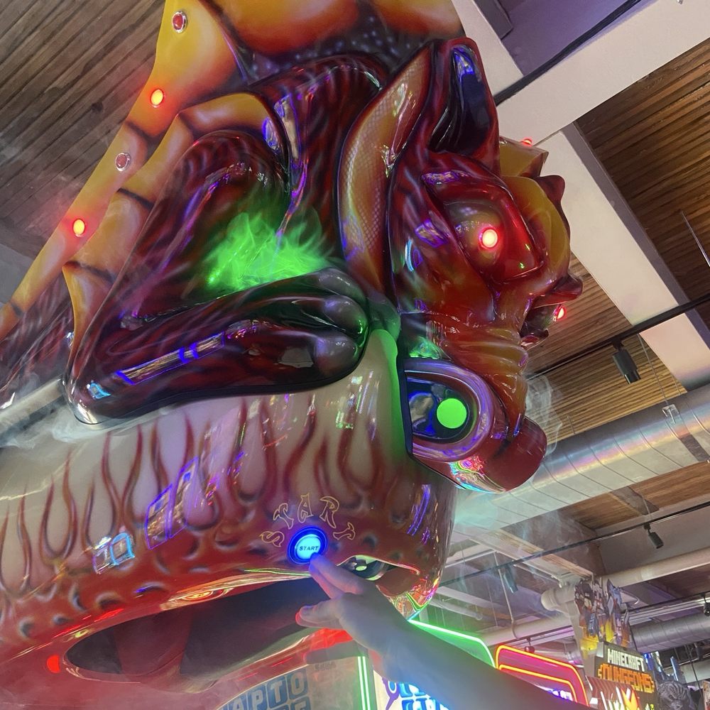 Fire breathing dragon with actual smoke