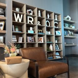 White Rhino Coffee - Bookshelf area