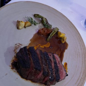 Spago - Stone Axe Farm's True Wagyu New York Striploin Grilled Over Hardwood* - New American Near Me - Beverly Hills, California Spago - Stone Axe Farm's True Wagyu New York Striploin Grilled Over Hardwood* - New American Near Me - Beverly Hills, California