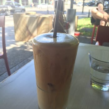 Social Brew Cafe - Iced latte with almond milk! It was frothy and delicious! Sorry for the bad photo. - Cafes Near Me - Pyrmont, NSW