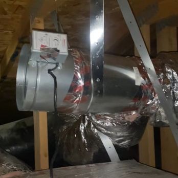 Cal West - Innovative custom solution to add thermostat controlled attic fan in our non-gabled attic and tap into existing exhaust vents - Heating & Air Conditioning/HVAC Near Me Cal West - Innovative custom solution to add thermostat controlled attic fan in our non-gabled attic and tap into existing exhaust vents - Heating & Air Conditioning/HVAC Near Me