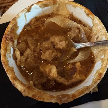 The First Post - My half eaten bowl of the BEST French Onion Soup I've had yet! Delicious! - New American Near Me - York, Pennsylvania