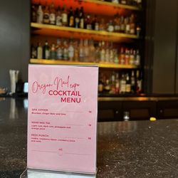 Cute special cocktail menu