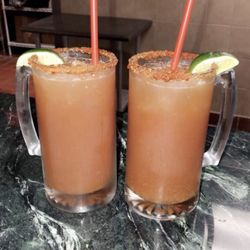 Del Mar  Seafood & Oyster Bar - Michelada Mix, cold mug with chili on the rim, with choice of beer.