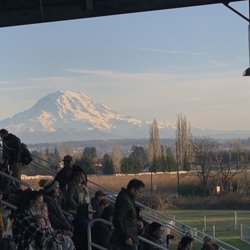 Chief Leschi Schools - Beautiful view of the snowy mountain from the football field.