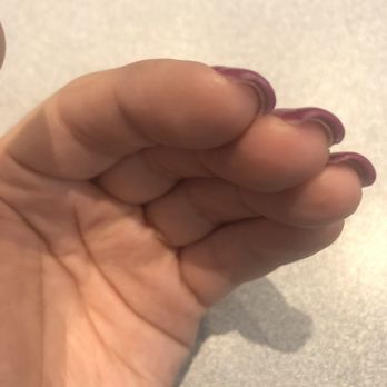 Classic Nails - You can see the gap between my natural nail and the nail tip. - Nail Salons Near Me - Anaheim, California