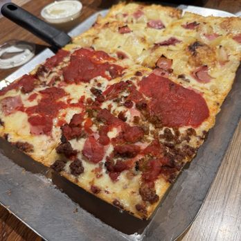 Buddy's Pizza - Downtown - Half meats and half Hawaiian - Pizza Near Me - Detroit, Michigan Buddy's Pizza - Downtown - Half meats and half Hawaiian - Pizza Near Me - Detroit, Michigan