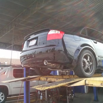 Fantasy Muffler Services - My ride, on the lift. Magnaflow exhaust - Auto Repair Near Me - Buena Park, California