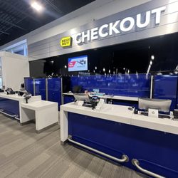 Best Buy - Unattended check out.  5 minute wait for them to take my money