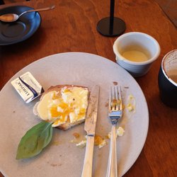 Little Garren - Poached eggs on sourdough with hollandaise sauce.