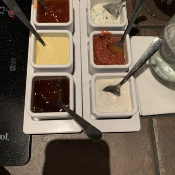 The Melting Pot - Dipping sauces for the entrees- I loved all of the choices - Fondue Near Me - Arlington, Virginia The Melting Pot - Dipping sauces for the entrees- I loved all of the choices - Fondue Near Me - Arlington, Virginia