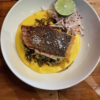 DTTN 2.0 - White sea bass with corn pudding - Venues & Event Spaces Near Me - Santa Ana, California DTTN 2.0 - White sea bass with corn pudding - Venues & Event Spaces Near Me - Santa Ana, California