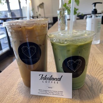Intentional Coffee - Vegan Spanish Latte Ceremonial Matcha Tea (w/ vanilla) - Coffee & Tea Near Me - Fullerton, California Intentional Coffee - Vegan Spanish Latte Ceremonial Matcha Tea (w/ vanilla) - Coffee & Tea Near Me - Fullerton, California