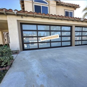 Jp Garage doors - Full view doors brown and white laminate - Garage Door Services Near Me Jp Garage doors - Full view doors brown and white laminate - Garage Door Services Near Me