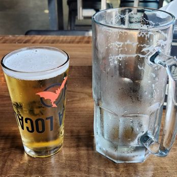 Dog Haus Biergarten - Stone Oak - Difference between the two sizes of beers - Burgers Near Me - San Antonio, Texas