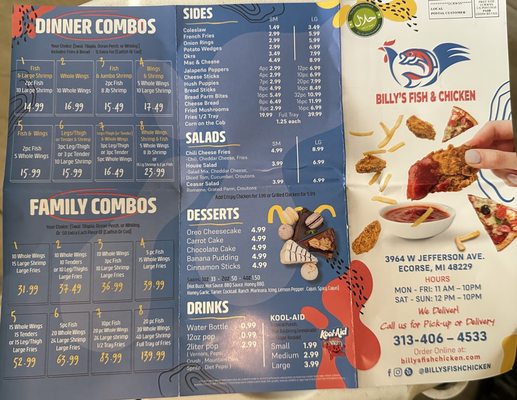 Menu photo 1 Billy's Fish & Chicken Ecorse, MI
