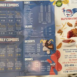 Billy's Fish & Chicken - Menu 1